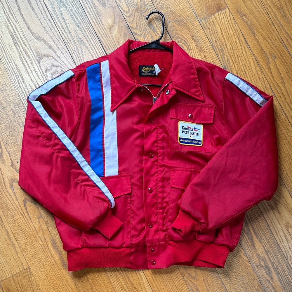 Vintage bomber style Red Jacket